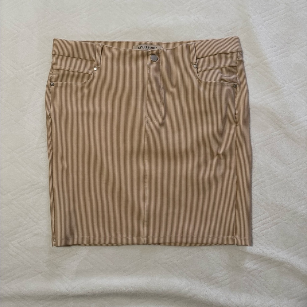 Liverpool Women's Skirt 12/31 Glider Striped Pockets 90s Y2K Mini Preppy Retro